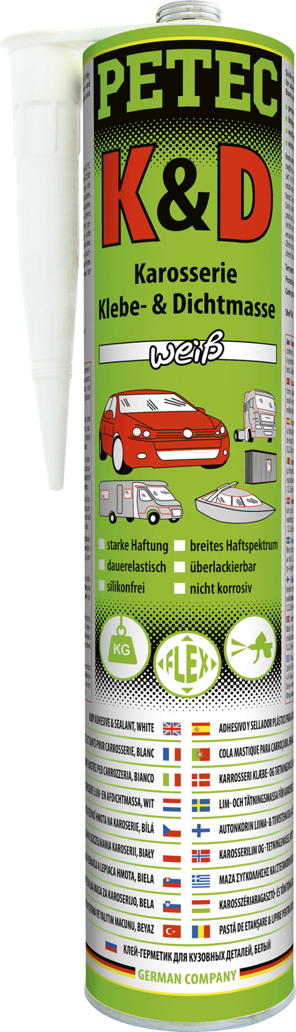 Karosserie Klebe- & Dicht- Masse K & D, Farbe weiß, Inhalt 310 ml