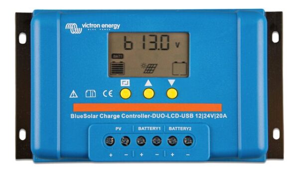 Solarregler Victron BlueSolar PWM DUO-LCD & USB 12 / 24V-20A