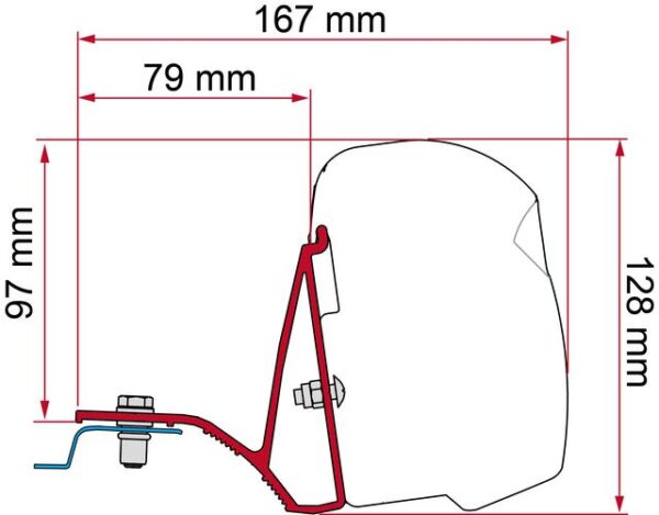 Adapterkit FIAMMA F43van passend für Renault Trafic, Opel Vivaro, Nissan Primastar ab 2014