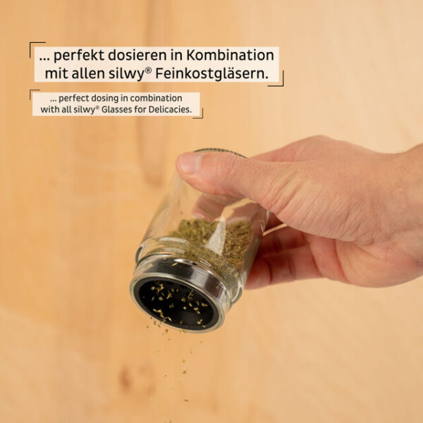 Streueinsätze MIX silwy für 125 oder 192 ml Feinkost Magnetgläser 2x fein 1x gober Streueinsatz – Bild 2