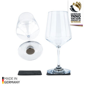 Magnet-Kunststoffglas silwy WEIN CLASSIC 2 x Weingläser 0,55 mit Magnet 2 x Magnet Nano Gel Pad sw