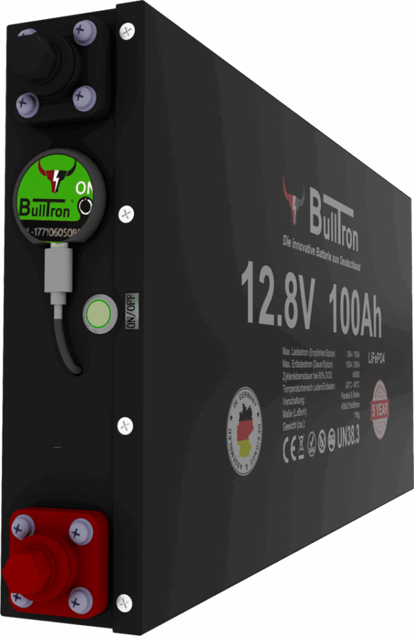 Batterie BullTron Polar 100Ah Slim LiFePO4 12,8V Akku mit 150A BMS – Bild 3
