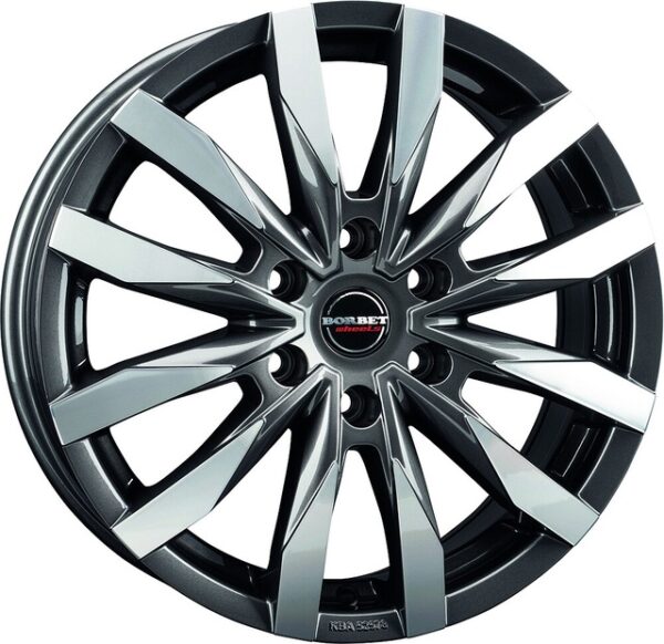 Leichtmetallfelge BORBET CW6 6,5  x 16 Zoll passend für Mercedes Sprinter mistral anthracite polished glossy