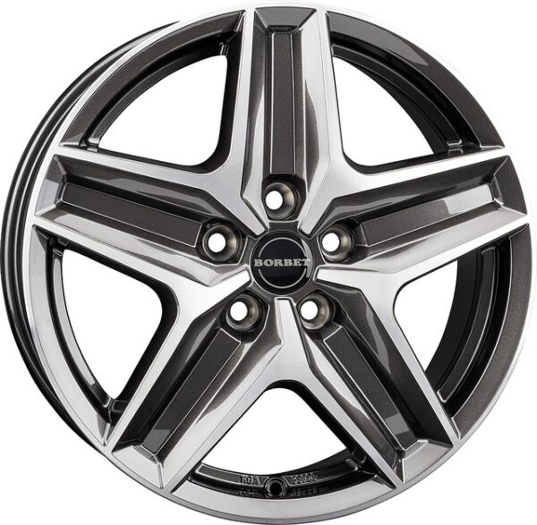 Leichtmetallfelge BORBET CWZ 7,5 x 18 Zoll, mistral anthracite polished glossy
