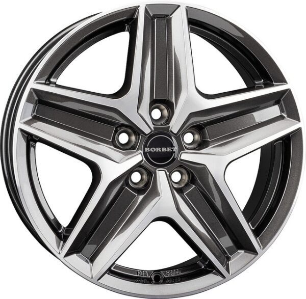 Leichtmetallfelge BORBET CWZ 7,5 x 18 Zoll, mistral anthracite polished glossy