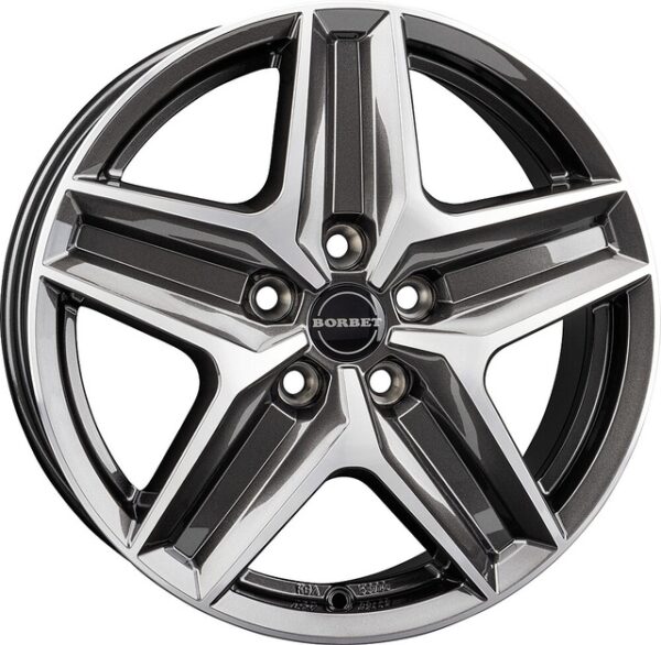 Leichtmetallfelge BORBET CWZ 7,5 x 18 Zoll, mistral anthracite polished glossy – Bild 2