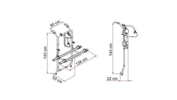 Fahrradträger FIAMMA passend für CB Mercedes V Class Premium 2 RäderTraglast 60 kg Farbe aluminium – Bild 2