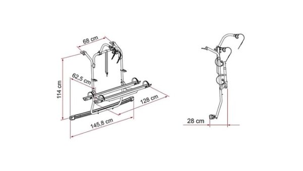 Fahrradträger FIAMMA Carry Bike passend für PSA Traglast 60 kg Farbe aluminium – Bild 2
