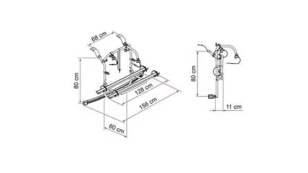 Fahrradträger FIAMMA passend für Carry Bike Ford Custom / Custom Nugget Plus50 kg 2 Räder Farbe aluminium – Bild 5