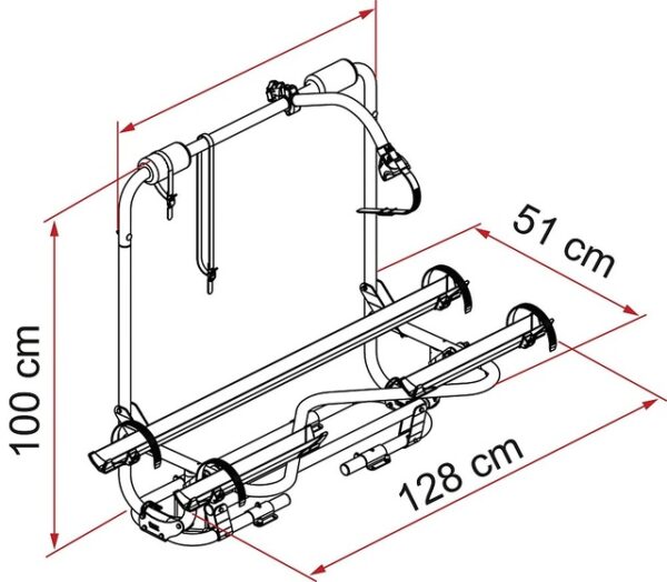 Fahrradträger FIAMMA Carry Bike Caravan XL A Pro 300, 2 Räder Traglast 50 kg Farbe aluminium – Bild 2