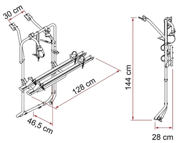Fahrradträger FIAMMA Carry Bike passend für VW T5 D/T6 D ab 07/03 2 Räder, Tragl. 35 kg Farbe aluminium – Bild 2