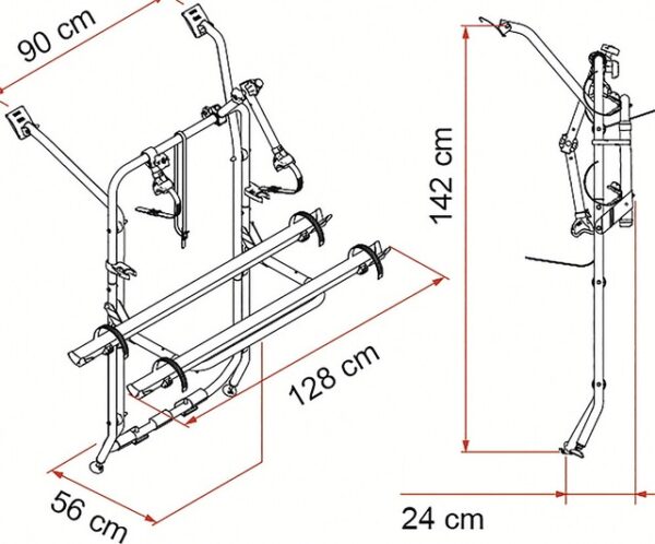 Fahrradträger FIAMMA Carry Bike  VW T5, Bj. 2022 2 Räder Traglast 60 kg Farbe aluminium – Bild 3