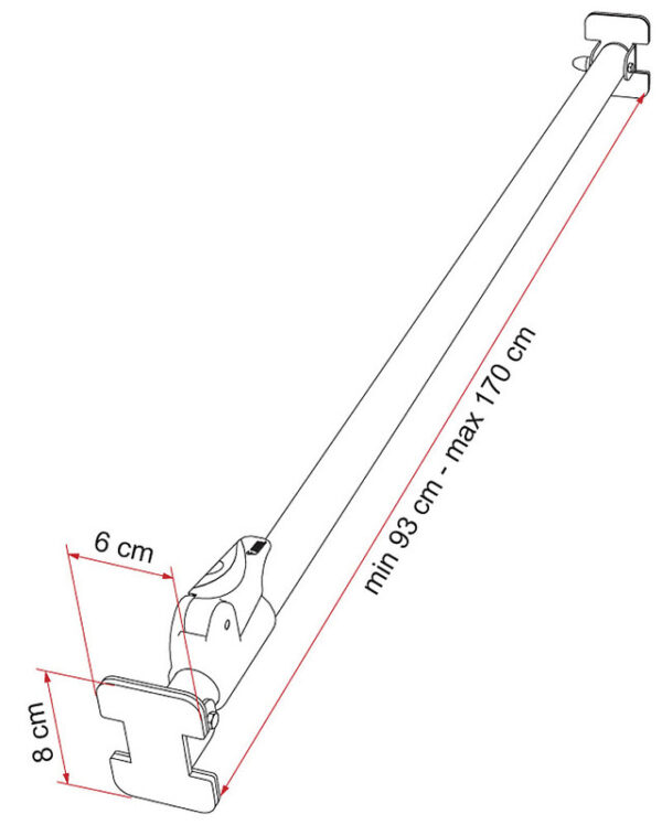 Sicherungsstange Fiamma Luggage Bar teleskopierbar ca. 93 - 170 cm – Bild 2