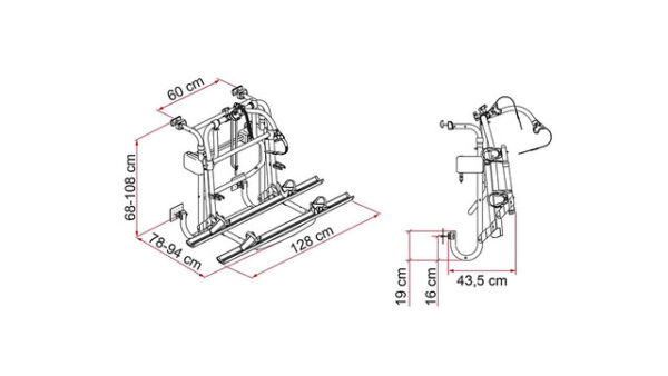 Fahrradträger FIAMMA Carry Bike Lift 77, 2 Räder Traglast 60 kg Farbe aluminium – Bild 4