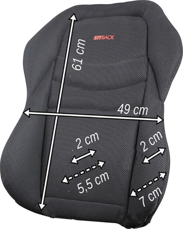 Sitzauflage SITBACK Air Fit Up Stoff 3 D Farbe black – Bild 2