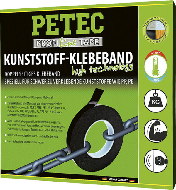 Kuntstoff-Klebeband Petec 10 m x 19 x 1,1 mm