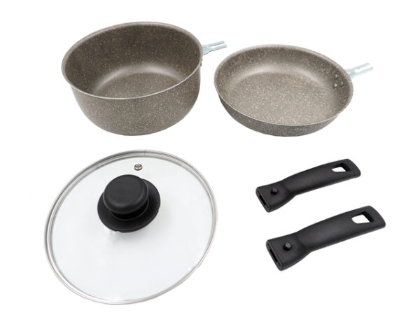 Kochset BEAVER BRAND TRIO 20 5-tlg. Kochset Farbe stone grey