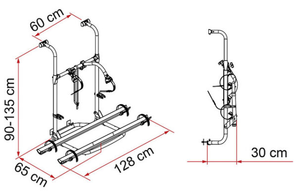 Fahrradträger FIAMMA passend für Carry Bike Pro Hymer/ Dethleffs 2 Räder Tragl. 60 kg Farbe aluminium/blau – Bild 2