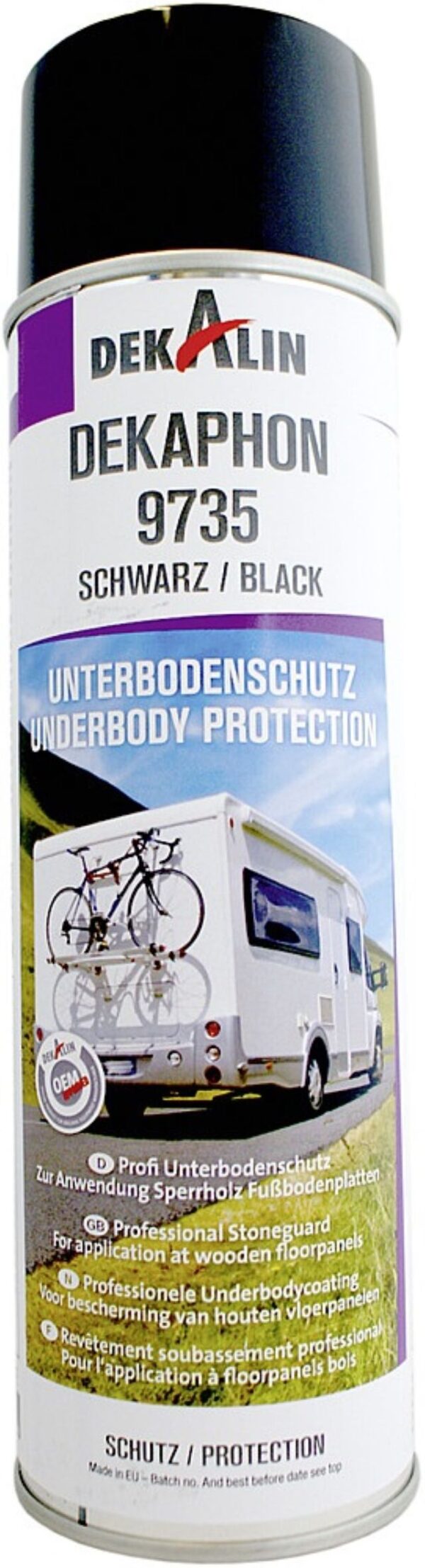 Unterbodenschutz Spray DEKALIN Dekaphon 9735 Inhalt 0,5 l Farbe schwarz CH Version
