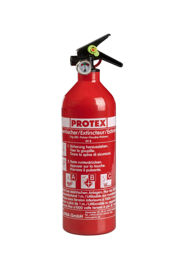 Pulverfeuerlöscher PROTEX 1 kg mit Manometer