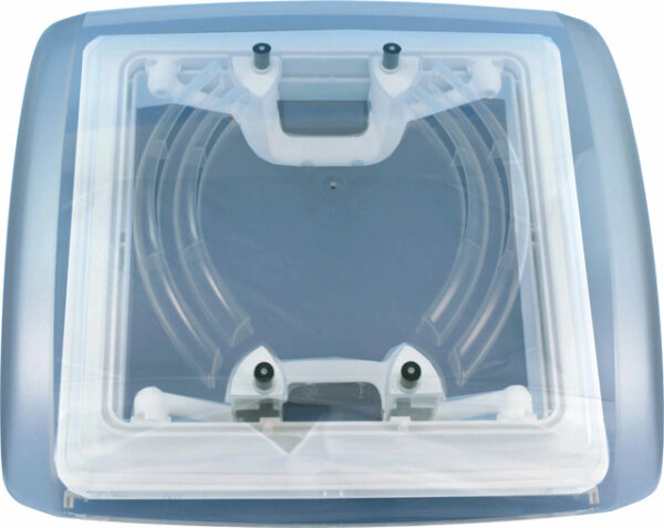 Dachhaube MPK VisionVent S eco 2753 Ausschnitt 28 x 28 cm Farbe cremeweiß Haube rauchglas
