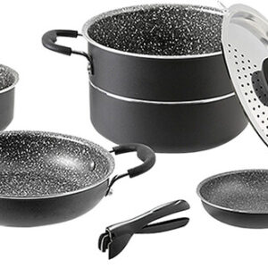 Topfset BRUNNER Pirate 8-tlg. Aluminium Farbe schwarz