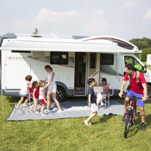 Wandmarkise Fiamma F45 S 300 x 250 cm Tuch Fb. royal blue Gehäuse Fb. polar white