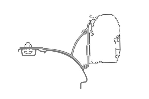 Wandmarkise Fiamma F45S titanium 260 passend für VW T5/T6 Multivan, Länge 263 cm, Auszug 200 cm, Fb. royal grey – Bild 2