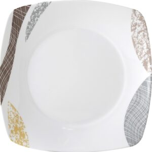 Dessertteller Melamin BRUNNER Khadi 20 x 20 cm Fb. weiß / braun