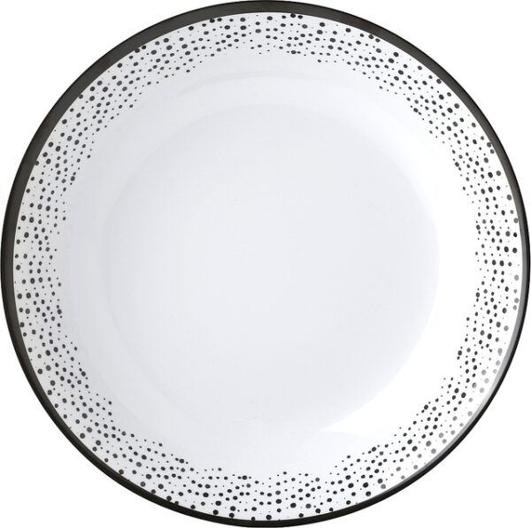 Suppenteller Melamin Brunner Pralin Durchm. 21 cm Farbe weiß / schwarz