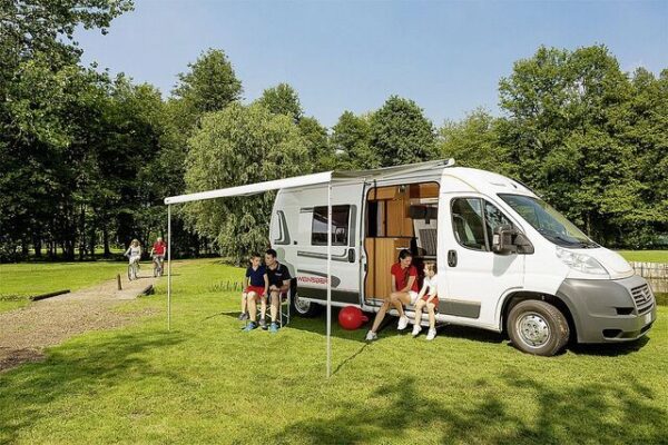 Dachmarkise Fiamma F80 S 340 x 250 cm Tuch Fb. royal grey Gehäuse Fb. titanium – Bild 3