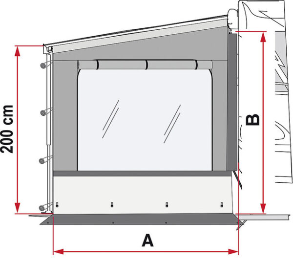 Seitenwand Fiamma Side W Pro Shade F45 / F65 / F80 S links – Bild 2