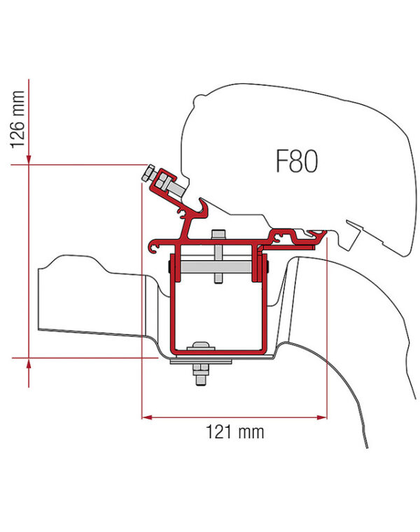 Adapterkit FIAMMA 3-tlg. passend für VW Crafter / MAN L3H3 ohne Roof Rail