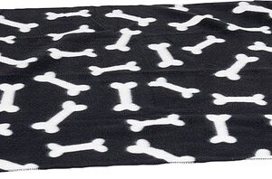 Hunde-Fleecedecke Knochenmotiv 100 x 70 cm