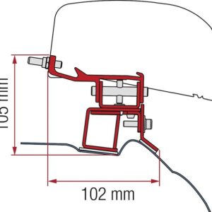 Adapter FIAMMA 2-tlg. passend für Mercedes V Class ab 2014 für F40van Linkslenker