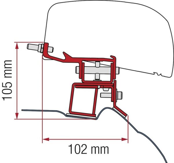 Adapter FIAMMA 2-tlg. passend für Mercedes V Class ab 2014 für F40van Linkslenker