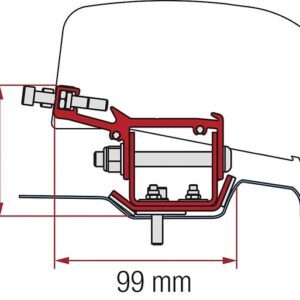 Adapter Fiamma 2-tlg. passend für Renault Trafic L2 ab 2014 für F40van Links- und Rechtslenker