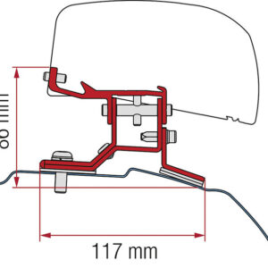 Adapter Fiamma 2-tlg. passend für Ford Custom L1 ab 2012 für F40van Linkslenker