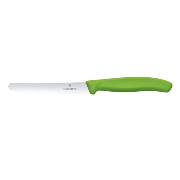Tomatenmesser Victorinox SwissClassic, rund Wellenschliff, Fb. gün – Bild 2
