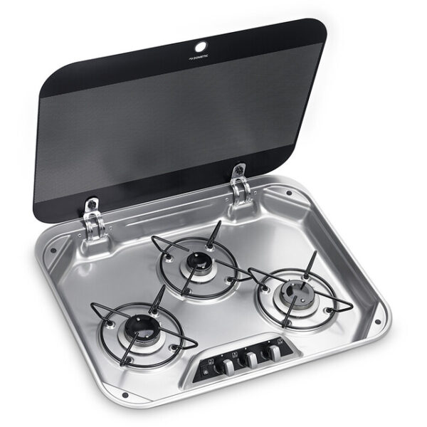 Gaskochfeld  DOMETIC HBG 3440 3-flammig mit Glasdeckel 560 x 440 mm