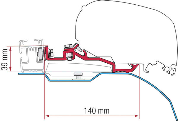 Adapterkit FIAMMA F80S passend für Ducato H2