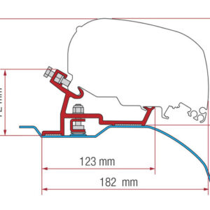 Adapterkit Fiamma F80/ F65 passend f. Ducato/Jumper/Boxer H2 ab 2006 aluminium