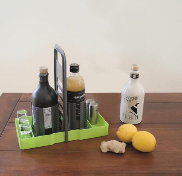 Multi Tray purvario OELE Flaschenhalter für Essig/Öl Pure Lemon Fb. limonengrün/anthrazit – Bild 3
