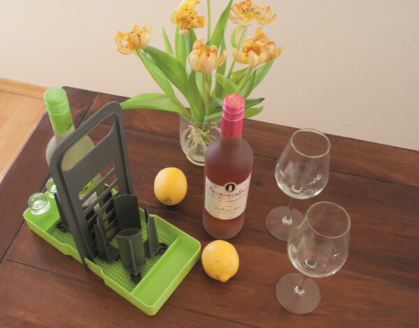 Multi Tray purvario OELE Flaschenhalter für Essig/Öl Pure Lemon Fb. limonengrün/anthrazit – Bild 4