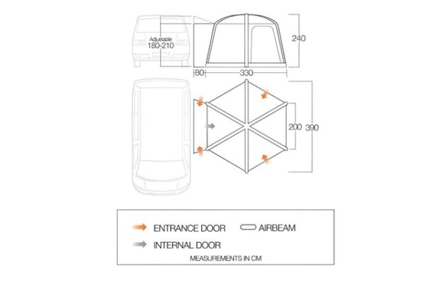 Busvorzelt Vango Hexaway Pro Air Low Farbe shadow grey – Bild 7
