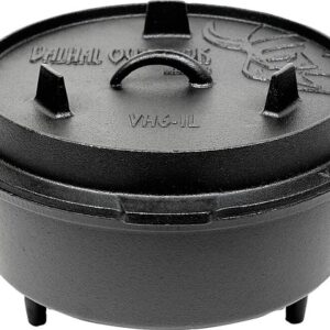 Feuertopf Dutch Oven VALHAL OUTDOOR Gusseisen Füße am Boden 6,1 l