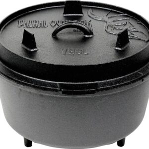 Feuertopf Dutch Oven VALHAL OUTDOOR Gusseisen Füße am Boden 8 l