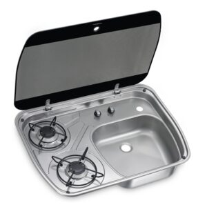 Koch- / Spülkombination DOMETIC 2-flammig 30 mbar 600 x 445 mm - HSG 2445