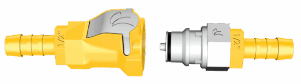 Ventiladapter und Schnellkupplung LILIE Push-and-Conect WeißGELB 12 mm