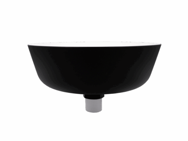Waschbecken CASTAGNARI rund aus Ocritech mit Druckablauf Farbe schwarz / weiß matt – Bild 4